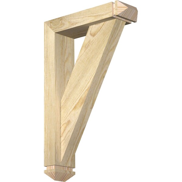 Ekena Millwork Traditional Arts and Crafts Rough Sawn Bracket w/ Offset Brace, Douglas Fir, 4"W x 14"D x 22"H BKT0402X14X22TRA03RDF - main